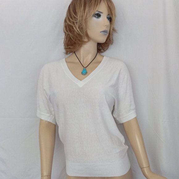 MICHAEL Michael Kors White Cold Shoulder V-Neck Top Sz S  Perfect 4 Any Occasion - Picture 1 of 8